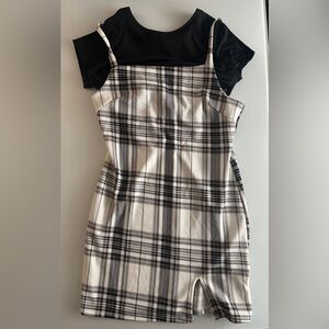 Almost Famous Black and White Plaid Dress